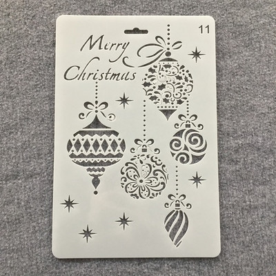 26 cm brad de pin de Crăciun clopot de cerb Moș Crăciun șabloane de straturi DIY pictură pe perete scrapbooking ștanțare șablon decorativ