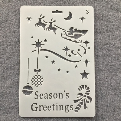 26 cm brad de pin de Crăciun clopot de cerb Moș Crăciun șabloane de straturi DIY pictură pe perete scrapbooking ștanțare șablon decorativ