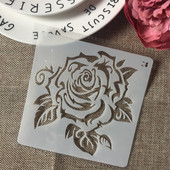 1 τεμ. 13 εκ. Τριαντάφυλλο λουλούδι DIY Στένσιλ στρώσεων Ζωγραφική τοίχου Λεύκωμα χρωματισμού Ανάγλυφο άλμπουμ Πρότυπο διακοσμητικής κάρτας