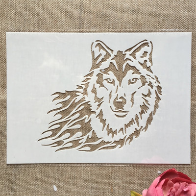 Διακοσμητικό πρότυπο άλμπουμ 29cm A4 Wolf DIY Layering Wall Painting Scrapbook