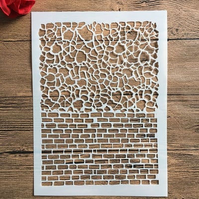 A4 29 * 21 cm Ģeometrisks nelīdzenums DIY Trafareti sienu gleznojumi albums Krāsošana reljefs albums dekoratīvs papīrs kartes veidne