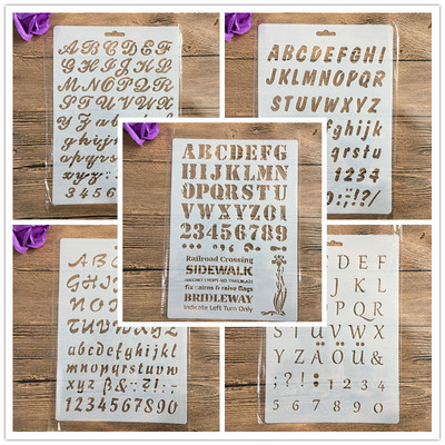 A4-es betű és szám Sablonok Festés Színezés Domborítás Scrapbook Album Dekoratív Sablon Sablon újrafelhasználható