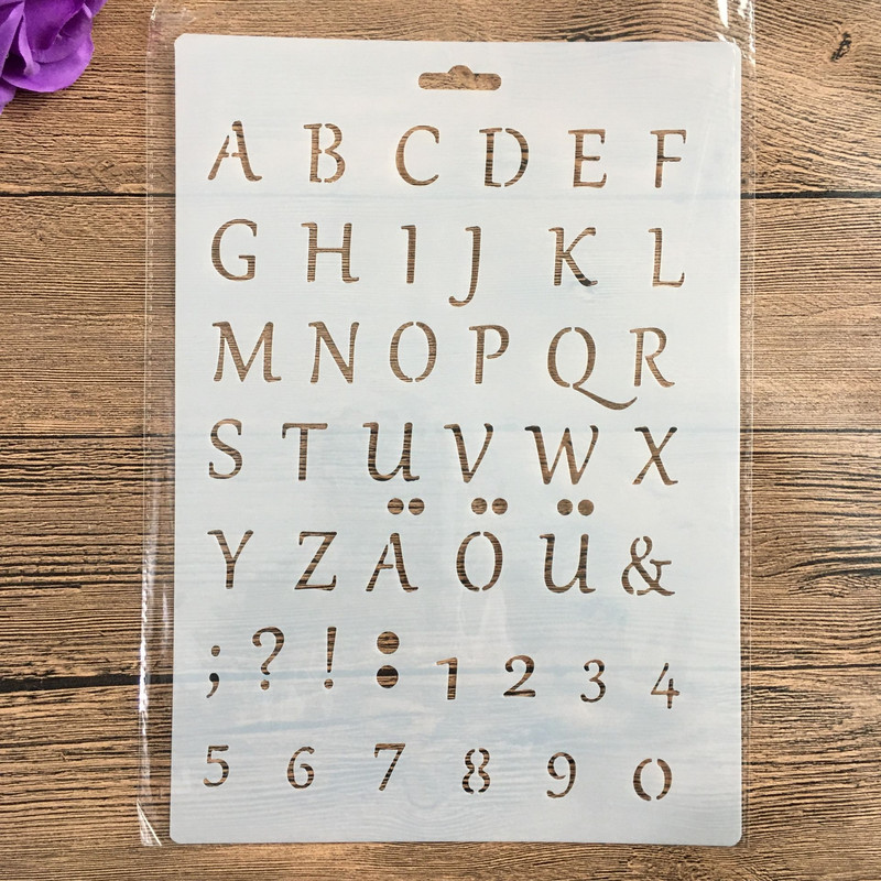 A4 täht ja number Šabloonid Maalimine Värvimine Reljeeftrükk Väljalõigete albumi Dekoratiivmalli šabloon korduvkasutatav