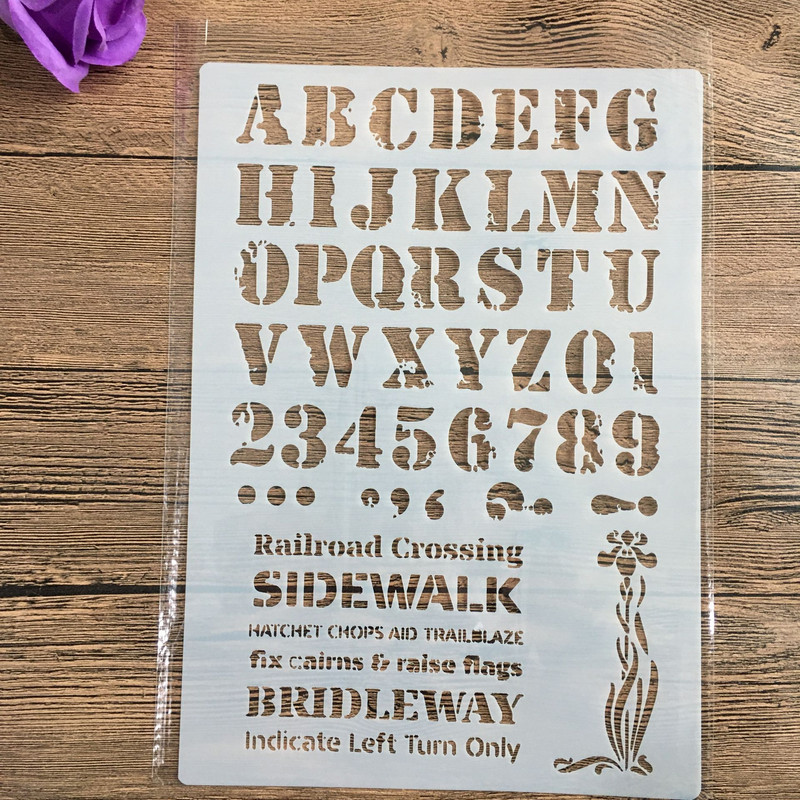 A4 täht ja number Šabloonid Maalimine Värvimine Reljeeftrükk Väljalõigete albumi Dekoratiivmalli šabloon korduvkasutatav