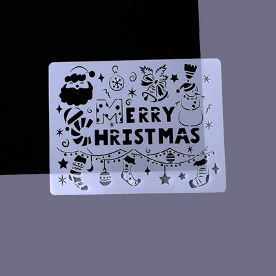 A4 Drăguț Seria Crăciun Fericit Șabloane de pictură goale Zile de naștere Riglă de dantelă Stenils de desen DIY Decorații de album