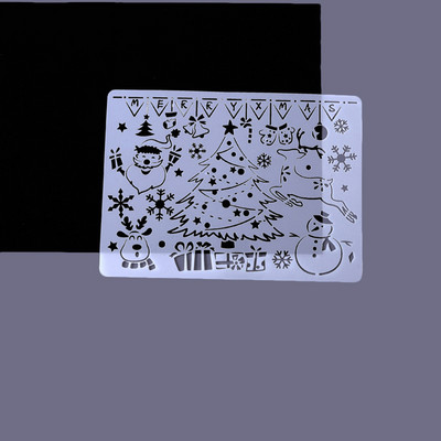 A4 Drăguț Seria Crăciun Fericit Șabloane de pictură goale Zile de naștere Riglă de dantelă Stenils de desen DIY Decorații de album