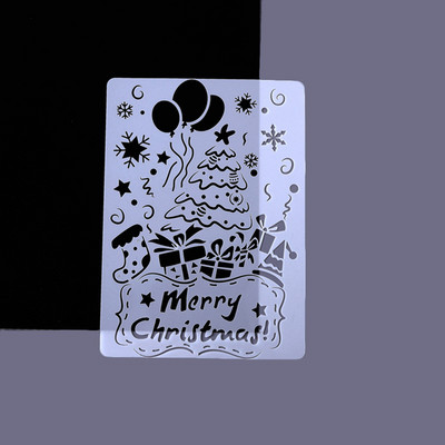 A4 Drăguț Seria Crăciun Fericit Șabloane de pictură goale Zile de naștere Riglă de dantelă Stenils de desen DIY Decorații de album