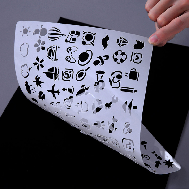 A4 Drăguț Seria Crăciun Fericit Șabloane de pictură goale Zile de naștere Riglă de dantelă Stenils de desen DIY Decorații de album