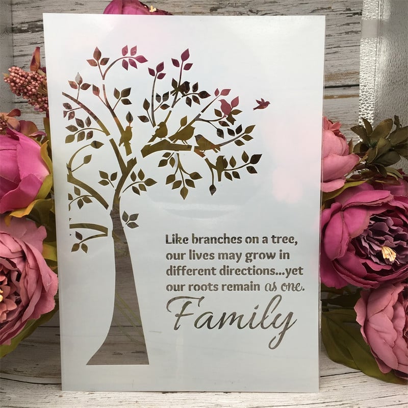 A4 29*21 cm lățime frunze cuvinte bricolaj șabloane stratificare pictură perete album de însemnări de colorat șablon decorativ album de relief