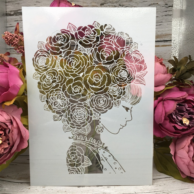 A4 29*21 cm lățime frunze cuvinte bricolaj șabloane stratificare pictură perete album de însemnări de colorat șablon decorativ album de relief