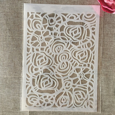 A4 29cm Karališkosios rožės gėlė „pasidaryk pats“ Sluoksniavimo trafaretai Sienų Tapyba Iškarpų albumas Spalvinimas Reljefinis albumas Dekoratyvinis Šablonas