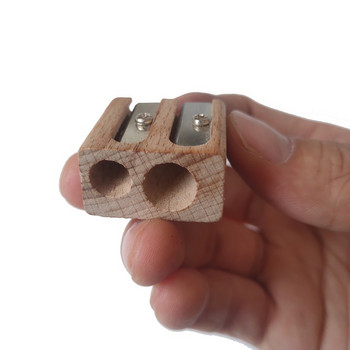 Ξύλινο Ακονιστήρι Διπλής Τρύπας Μολύβια Χειρόχρωμα Ακονιστήρια για διάμετρο 6mm και 10mm