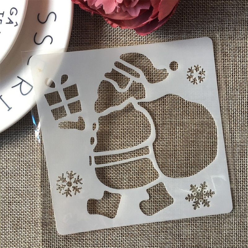 7 vnt. 13 cm Kalėdų Senelis Sniego senelis „Pasidaryk pats“ sluoksniavimo trafaretai, tapyba iškarpų albumas, dažymas, įspaustas albumas, dekoratyvinis šablonas