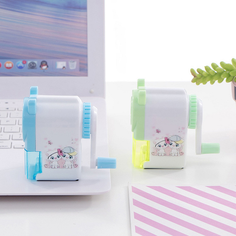 Ascuțitor de creion drăguț cu manivela manuală de tăiat creion de desene animate pentru școală, birou, studenți, rechizite pentru copii, cadou pentru copii EM88