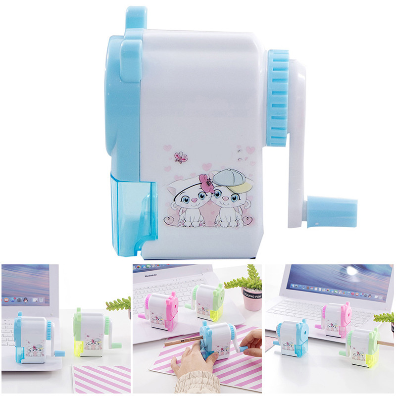 Ascuțitor de creion drăguț cu manivela manuală de tăiat creion de desene animate pentru școală, birou, studenți, rechizite pentru copii, cadou pentru copii EM88