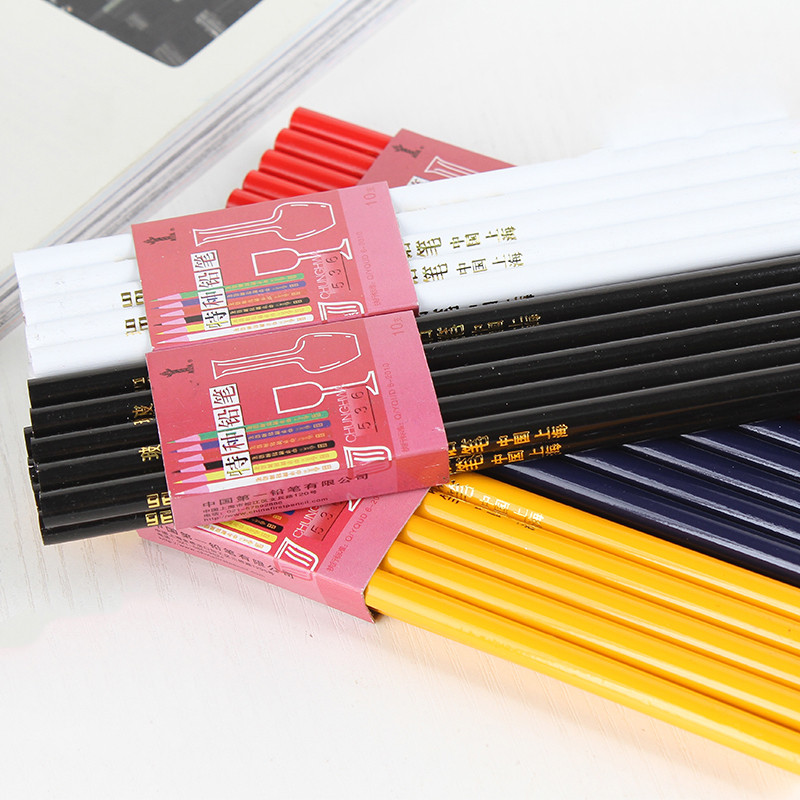 10 kom/pak Bijelo Žuto Crveno Plavo Crno Olovke u boji Set HB Posebna olovka za staklo, kožu, plastiku, metal, porculanski marker