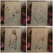 4 buc. A4 29 cm Iubitorii de fete sexy sărut DIY șabloane de stratificare pictură perete album de însemnări de colorat șablon decorativ album de relief