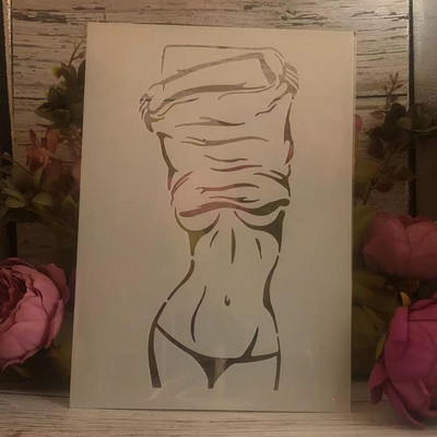 4 buc. A4 29 cm Iubitorii de fete sexy sărut DIY șabloane de stratificare pictură perete album de însemnări de colorat șablon decorativ album de relief