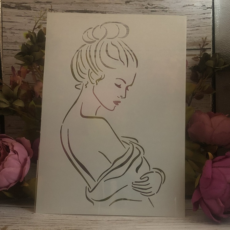 4 buc. A4 29 cm Iubitorii de fete sexy sărut DIY șabloane de stratificare pictură perete album de însemnări de colorat șablon decorativ album de relief