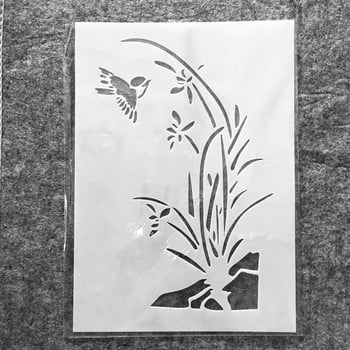 5 бр./компл. A4 29 см птица трева бамбук слива Направи си сам наслояване шаблони рисуване лексикон оцветяване релефен албум декоративен шаблон