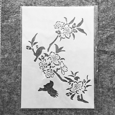 5 τμχ/Σετ Α4 29 εκ. Bird Grass Bamboo Plum Στένσιλ με στρώσεις DIY Ζωγραφική Λεύκωμα ζωγραφικής Διακοσμητικό πρότυπο άλμπουμ ανάγλυφο