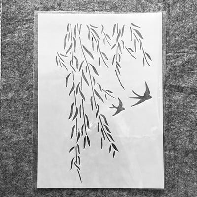 5 τμχ/Σετ Α4 29 εκ. Bird Grass Bamboo Plum Στένσιλ με στρώσεις DIY Ζωγραφική Λεύκωμα ζωγραφικής Διακοσμητικό πρότυπο άλμπουμ ανάγλυφο