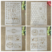 4 ks 29 cm A4 slová štítky včelí úľ DIY vrstvené šablóny maľovanie scrapbooking vyfarbovanie reliéfny album dekoratívna šablóna karty