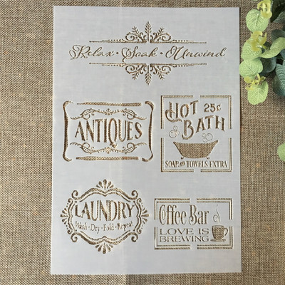 4 ks 29 cm A4 slová štítky včelí úľ DIY vrstvené šablóny maľovanie scrapbooking vyfarbovanie reliéfny album dekoratívna šablóna karty