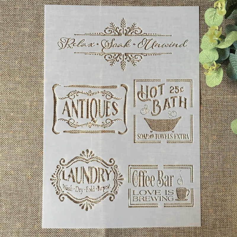 4 ks 29 cm A4 slová štítky včelí úľ DIY vrstvené šablóny maľovanie scrapbooking vyfarbovanie reliéfny album dekoratívna šablóna karty