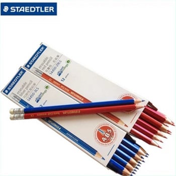 2 бр./Партида STAEDTLER 14450 Цветни моливи Молив + Гумени аниме / Графити / Червен син молив Цветни моливи на едро