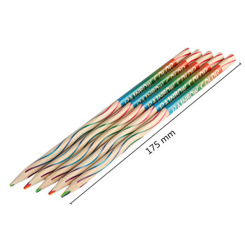 10Pcs Rainbow Colorful Lead Pencil 3 Mixed Colors Multicolor Student Молив за рисуване на графити Направи си сам Детски Детски канцеларски материали