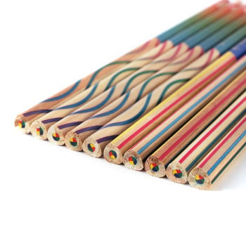 10Pcs Rainbow Colorful Lead Pencil 3 Mixed Colors Multicolor Student Молив за рисуване на графити Направи си сам Детски Детски канцеларски материали