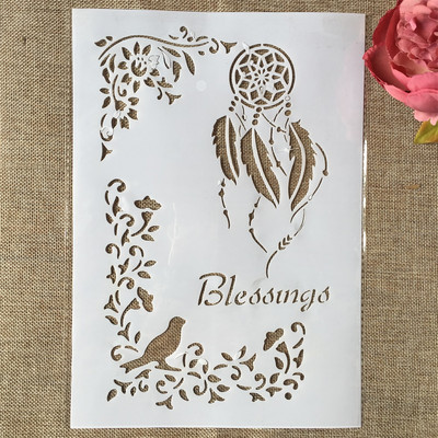 4 ks/sada 29 cm A4 vtáky slová DIY vrstvené šablóny maľovanie scrapbooking vyfarbovanie embossovanie album dekoratívna šablóna