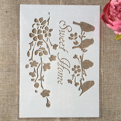 4 ks/sada 29 cm A4 vtáky slová DIY vrstvené šablóny maľovanie scrapbooking vyfarbovanie embossovanie album dekoratívna šablóna