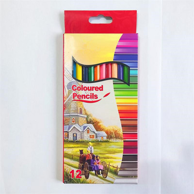 Karbis 12 värvi pliiats koolikunstitarvete jaoks Maalimine Värvimine Puidust õlivärvilised pliiatsid joonistusplaneerija 2022 kirjatarvete jaoks