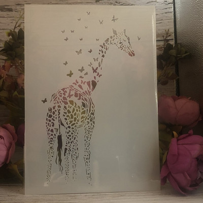 4Pcs A4 29cm Mandala Vuk Papiga Sova DIY šablone za slojeve Zidne slike Album za utiskivanje Ukrasni predložak