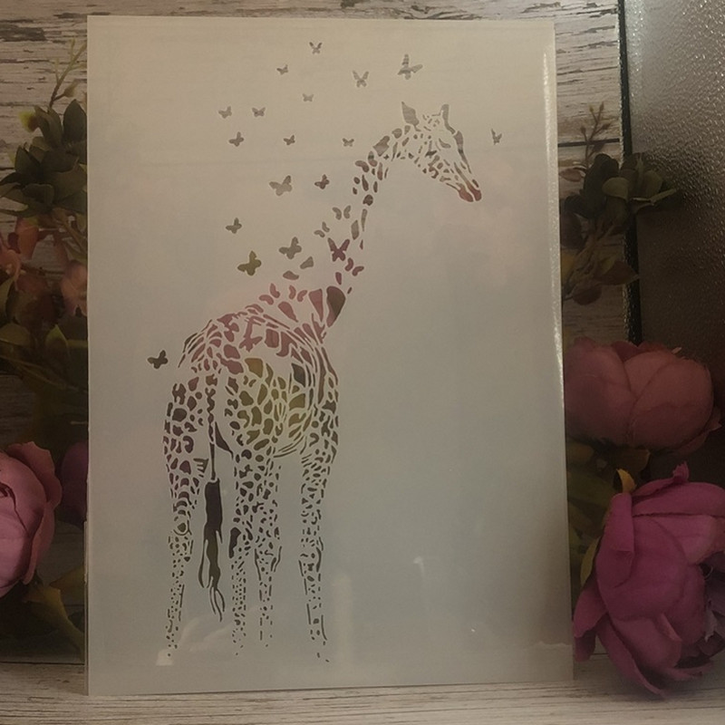 4Pcs A4 29cm Mandala Vuk Papiga Sova DIY šablone za slojeve Zidne slike Album za utiskivanje Ukrasni predložak