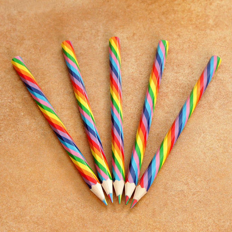 4 τεμ./συσκευασία Kawaii 4 Χρώμα ομόκεντρο μολύβι ουράνιο τόξο κραγιόνια χρωματιστό σετ μολυβιών Σχολικά προμήθειες για ζωγραφική γκράφιτι