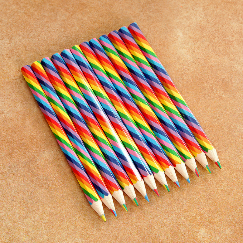 4 τεμ./συσκευασία Kawaii 4 Χρώμα ομόκεντρο μολύβι ουράνιο τόξο κραγιόνια χρωματιστό σετ μολυβιών Σχολικά προμήθειες για ζωγραφική γκράφιτι