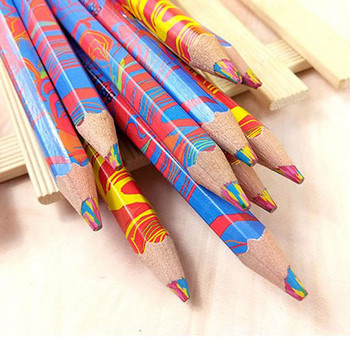 10 бр. Рисуване Живопис Направи си сам молив Сладък дървен цветен молив Kawaii Молив с цвят на дъгата за деца Училищни графити Консумативи