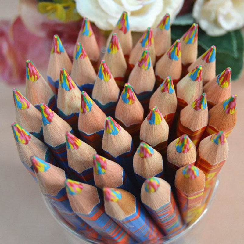 10 kom Crtanje Slikanje DIY olovka Slatka Kawaii drvena olovka u boji Drvena olovka u duginim bojama za djecu Školski pribor za grafite