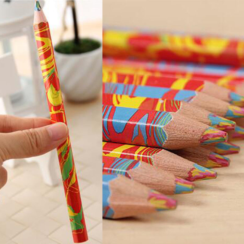 10 kom Crtanje Slikanje DIY olovka Slatka Kawaii drvena olovka u boji Drvena olovka u duginim bojama za djecu Školski pribor za grafite