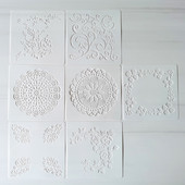 7-daļīgs augu ziedu mandalas raksta dobu izsmidzināmu ziedu veidņu komplekts bērnu krāsošanas veidņu dekorēšanai