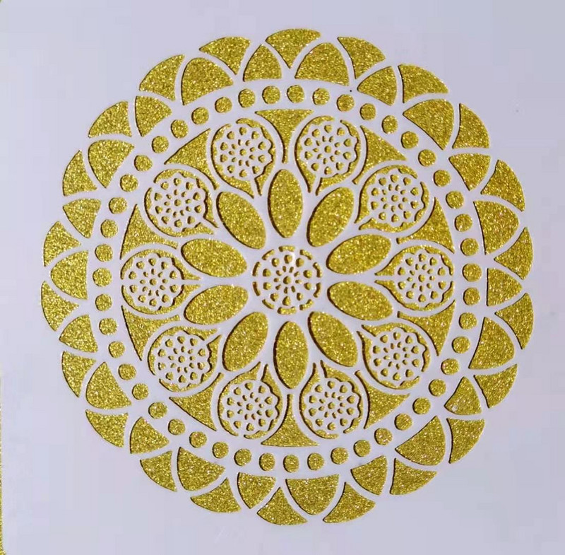 7-daļīgs augu ziedu mandalas raksta dobu izsmidzināmu ziedu veidņu komplekts bērnu krāsošanas veidņu dekorēšanai