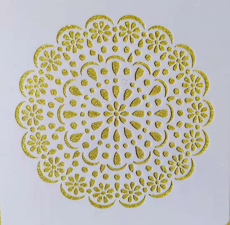 7-daļīgs augu ziedu mandalas raksta dobu izsmidzināmu ziedu veidņu komplekts bērnu krāsošanas veidņu dekorēšanai