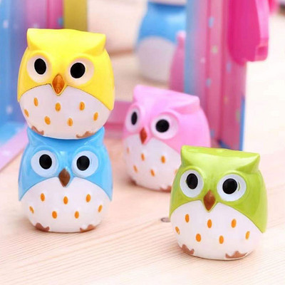 4 tk Kawaii Owl kahe auguga pliiatsiteritaja Loomingulised armsad kooliõpilaste kirjatarbed joonistamiseks visandid lastele kingitus