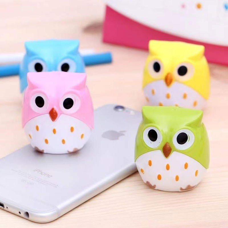 4Gb Kawaii Owl dubultā caurumu zīmuļu asināmais Radošs jauki skolas studentu kancelejas piederumi mākslinieciskai zīmēšanai, skice bērniem, dāvana