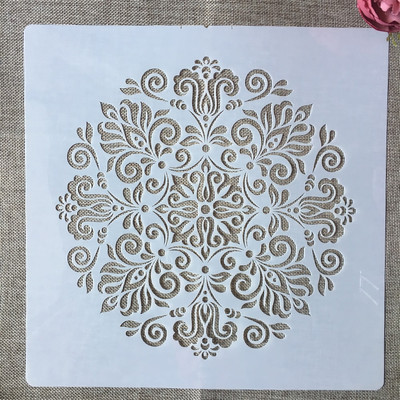 30*30cm Mandala Geometry Normál barkácsolás Rétegező Sablonok Falfestés Scrapbook Színező Dombornyomó Album Díszsablon