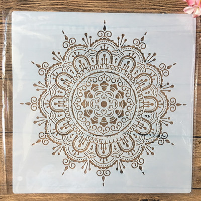 30*30cm Mandala Geometry Normál barkácsolás Rétegező Sablonok Falfestés Scrapbook Színező Dombornyomó Album Díszsablon