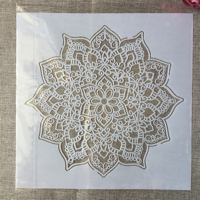 30*30cm Mandala Geometry Normál barkácsolás Rétegező Sablonok Falfestés Scrapbook Színező Dombornyomó Album Díszsablon